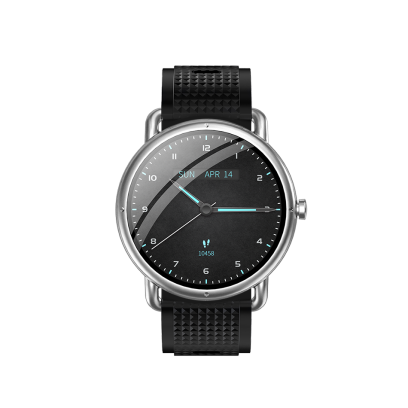 DAS.4 SG65 smartwatch Silver Case/ Black Silicone Strap