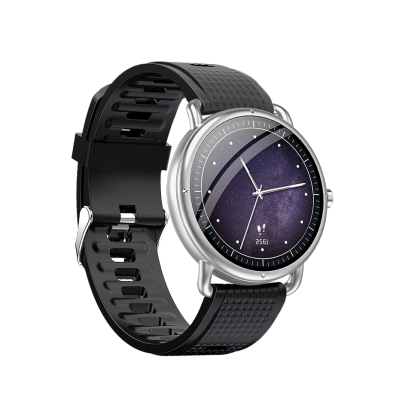 DAS.4 SG65 smartwatch Silver Case/ Black Silicone Strap