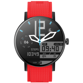 DAS.4 SU10 smartwatch Black Case/ Red Silicone Strap Amoled