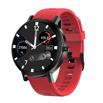 DAS.4 SU10 smartwatch Black Case/ Red Silicone Strap Amoled